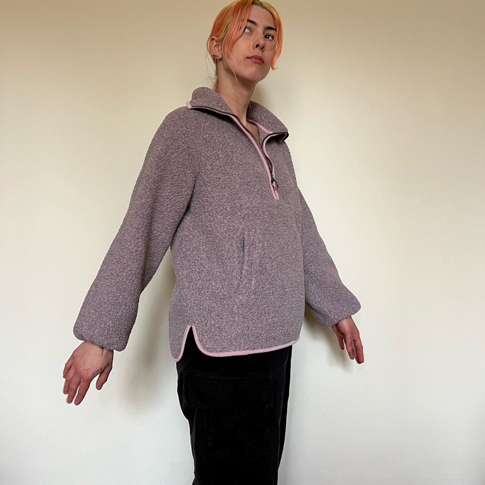 Madewell heather pink Quarter Zip size medium